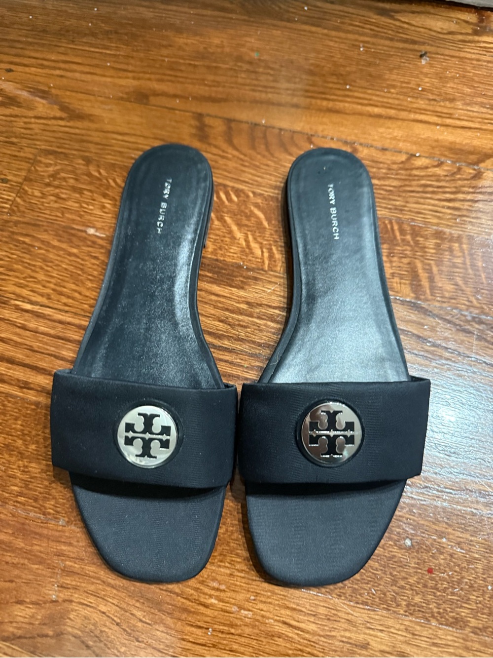 Tory Burch Black Logo Slide Sandals
